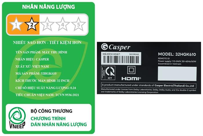 Google Tivi Casper 32 inch 32HGK610